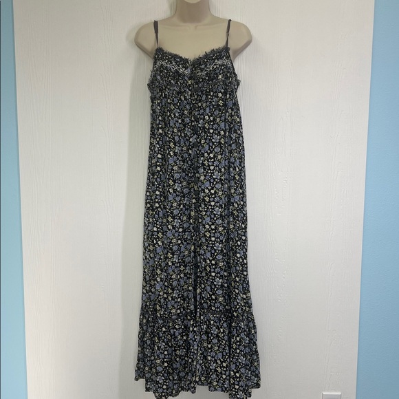 Free People - Molly Jo Boho Colorful Floral Back Cutout Midi Dress Size XL - Picture 2 of 14
